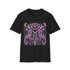 Taurus Celestial Gothic Crest T-Shirt – Mystical Zodiac Astrology Graphic Tee | Floral Fantasy Emblem Shirt | Taurus Horoscope Gift