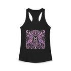 Taurus Celestial Gothic Crest Tank Top – Mystical Zodiac Astrology Graphic Tank | Floral Fantasy Emblem Summer Top | Taurus Horoscope Gift