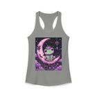 Kawaii Frog on Crescent Moon Tank Top – Pastel Goth Cute Frog Tank with Pink Moon & Spooky Aesthetic