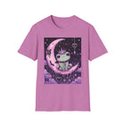 Kawaii Frog on Crescent Moon T-Shirt – Pastel Goth Cute Frog Tee with Pink Moon & Spooky Aesthetic