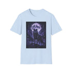 Celestial Black Wolf T-Shirt – Full Moon & Mystical Wolf Graphic Tee | Whimsical Fairycore Fantasy Shirt | Fairy Dust & Moonbeams Gift